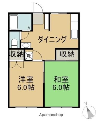 アロマ相生(2DK/2階)の間取り写真