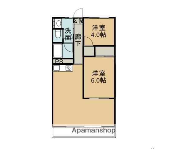 レジデンス足利(2LDK/4階)の間取り写真