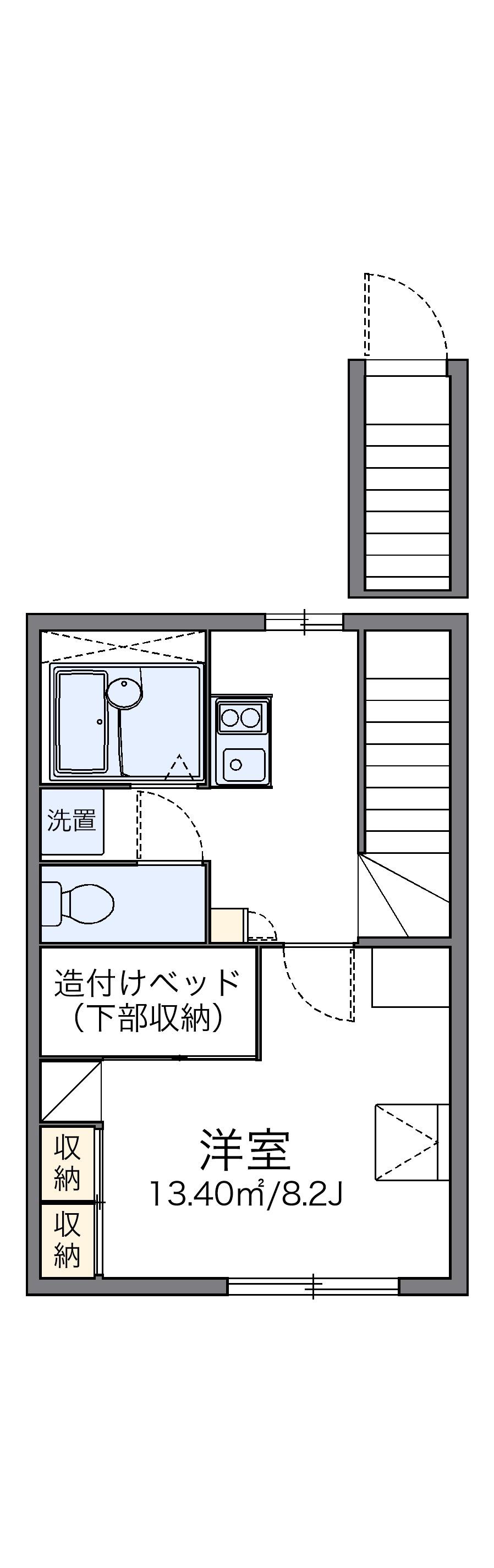 レオパレスエトワールB(1K/2階)の間取り写真