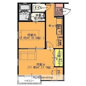 フラットN(2K/2階)の間取り写真