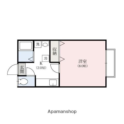 レジデンシャル桐生(1K/1階)の間取り写真