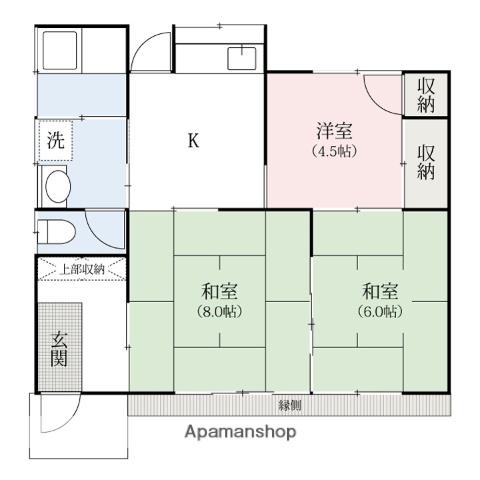 上毛電気鉄道上毛線 赤城駅 徒歩14分 1階建 築48年(3DK)の間取り写真