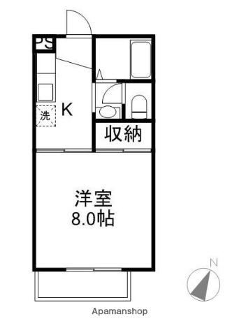 サンワイドMK(1K/1階)の間取り写真