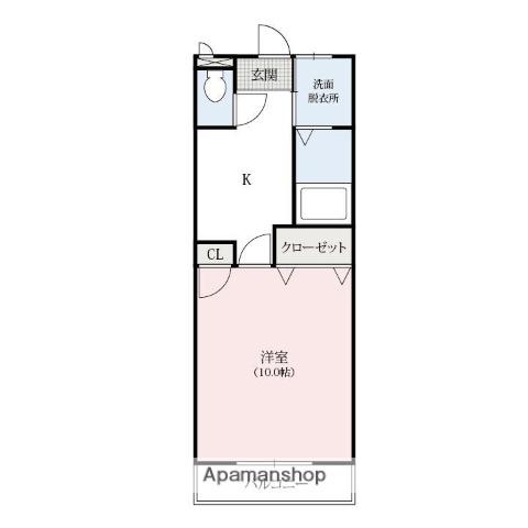 アドヴァンスA(1K/1階)の間取り写真