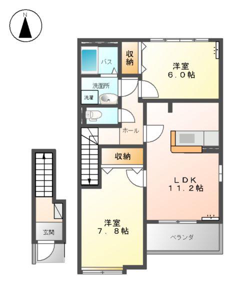 ジェム フォレストⅢ(2LDK/2階)の間取り写真