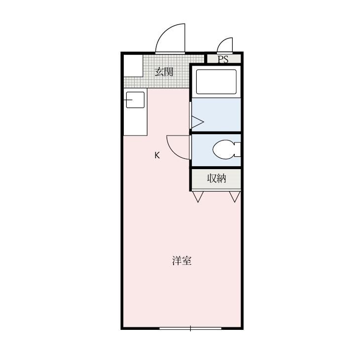 ちあきハイツA(1K/1階)の間取り写真