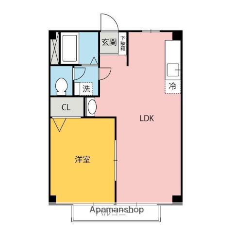 リバーイン桐生 東(1LDK/2階)の間取り写真