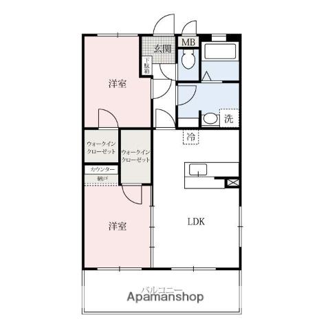 GAIKU宮前(2LDK/1階)の間取り写真