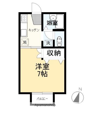 メゾンビオレッツ(1K/1階)の間取り写真