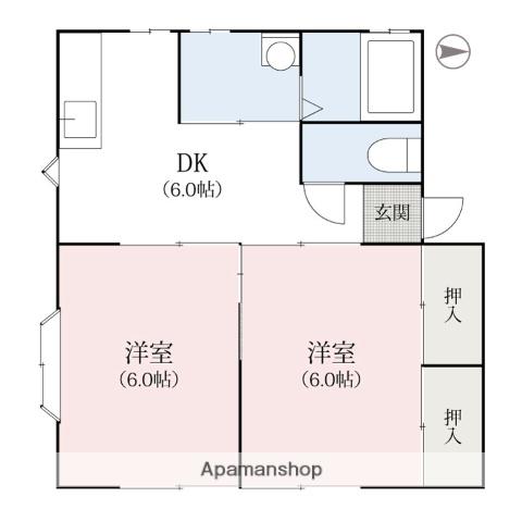 アイハイツ(2DK/1階)の間取り写真