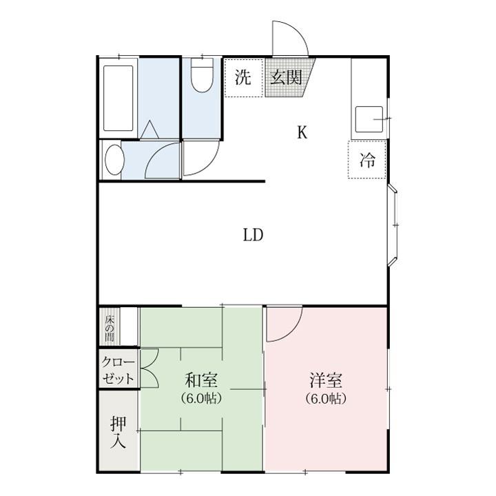 レジデンスHIGASHI(2LDK/1階)の間取り写真
