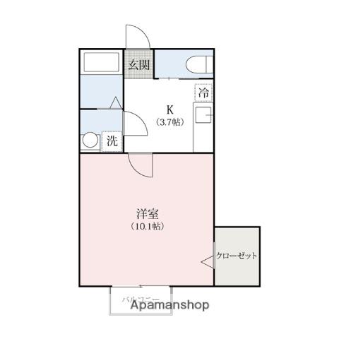 ステラ・K(1K/2階)の間取り写真