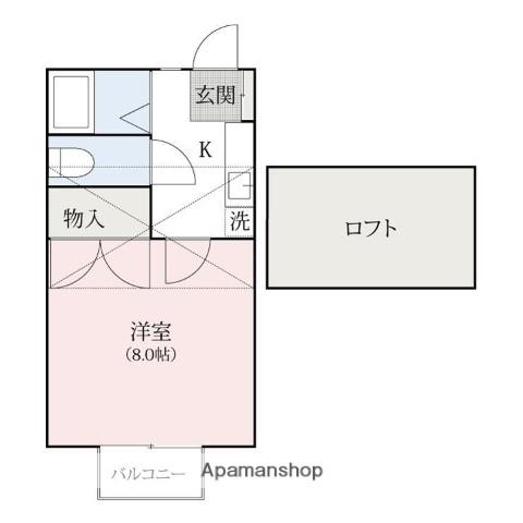 コットンピュア(1K/2階)の間取り写真