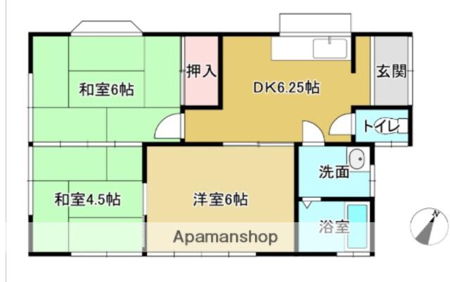 東武鉄道桐生線 阿左美駅 徒歩10分 1階建 築39年(3DK)の間取り写真