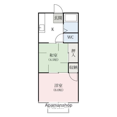ロイヤルコート(2K/1階)の間取り写真