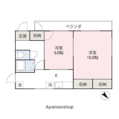 サンワードビル(2K/3階)の間取り写真