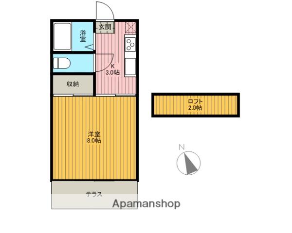 NKハイツⅦ(1K/2階)の間取り写真
