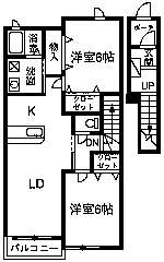 レジェンドアークⅠ(2LDK/2階)の間取り写真