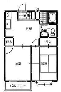 フォーレストナカムラ(2DK/2階)の間取り写真