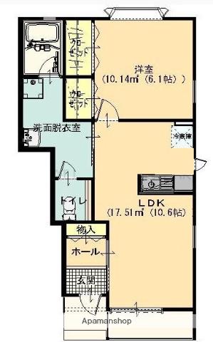 アーク・メゾン(1LDK/1階)の間取り写真