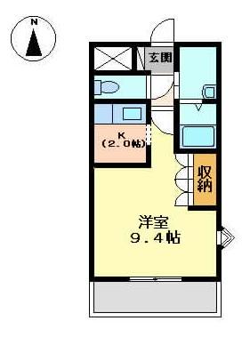 アラモード(1K/1階)の間取り写真