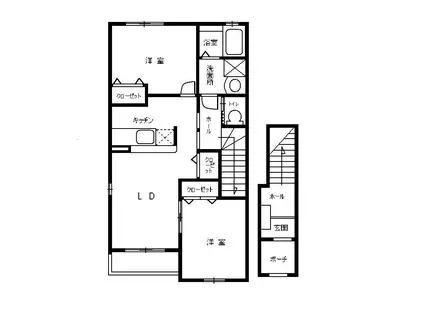 マミーハウス B(2LDK/2階)の間取り写真