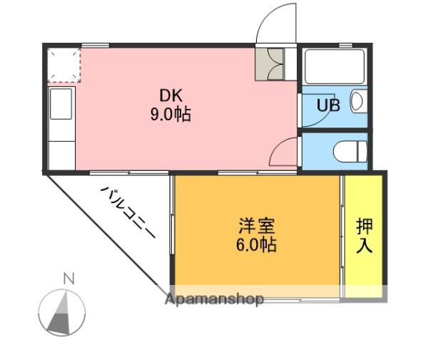 北村アパート(1LDK/2階)の間取り写真