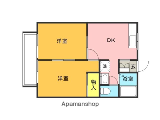 パークハイム(2DK/1階)の間取り写真
