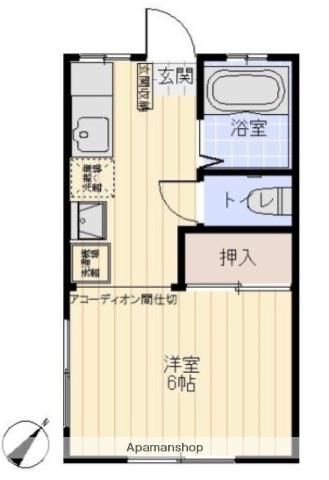 柿沼シティハイツC棟(1K/1階)の間取り写真
