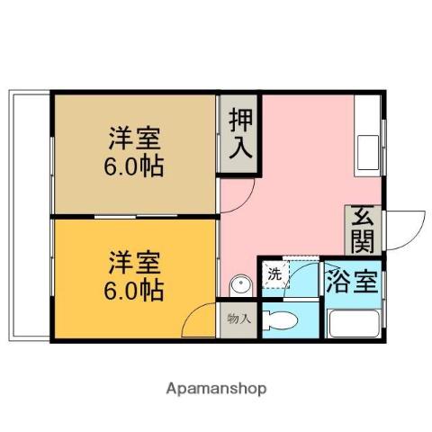 STハイツⅠ・Ⅱ(2DK/2階)の間取り写真