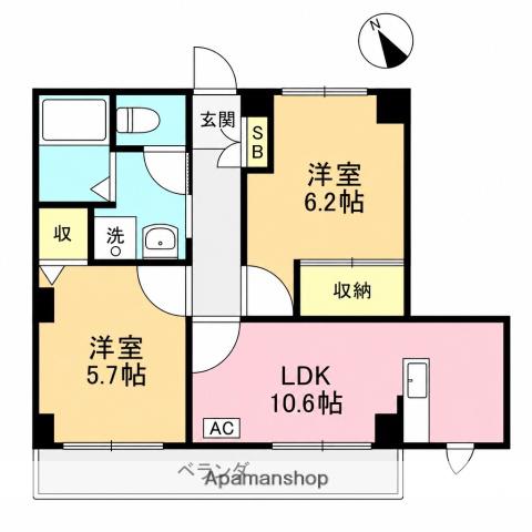 エミネンス(2LDK/2階)の間取り写真