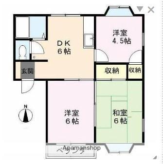 コートイノウエ(3DK/2階)の間取り写真