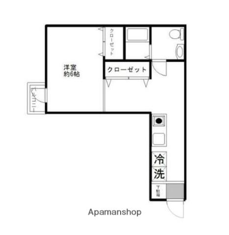 アトラスカーロ弐番館(ワンルーム/1階)の間取り写真