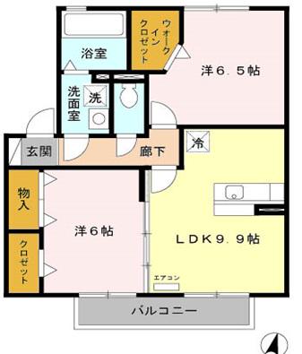 プラムヒルズ(2LDK/2階)の間取り写真
