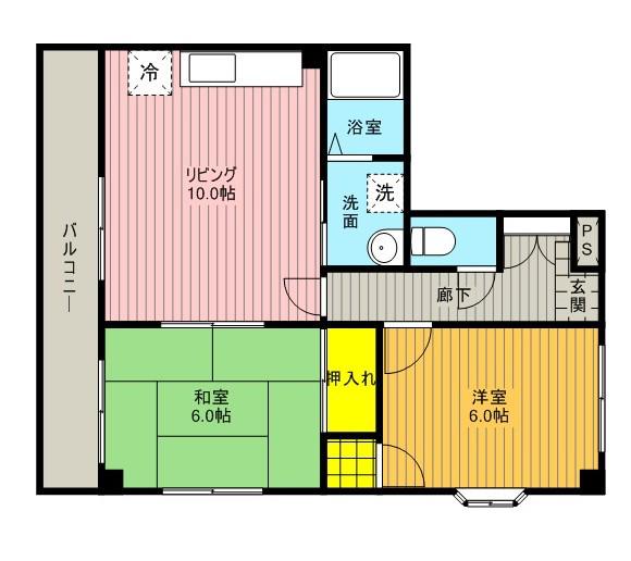 まいやしき(2LDK/2階)の間取り写真