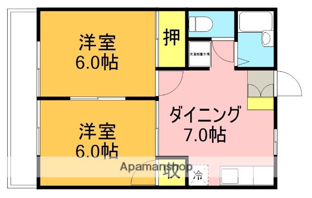 メゾンジュネス(2DK/2階)の間取り写真