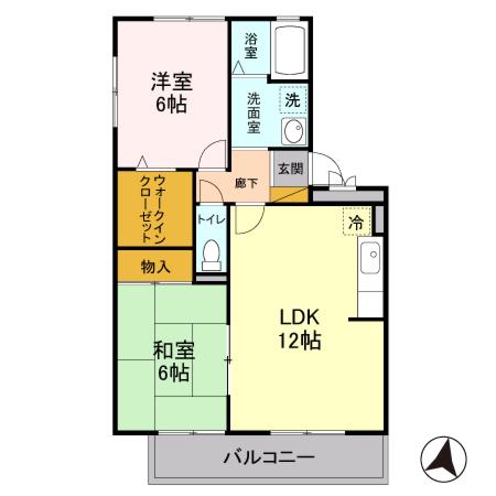 パークサイドヴィレッジ(2LDK/3階)の間取り写真