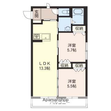 アンソナード(2LDK/2階)の間取り写真