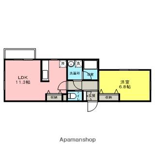 ラフィネ(1LDK/1階)の間取り写真