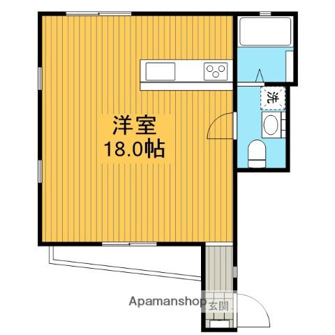 緑丘壱番館(ワンルーム/2階)の間取り写真