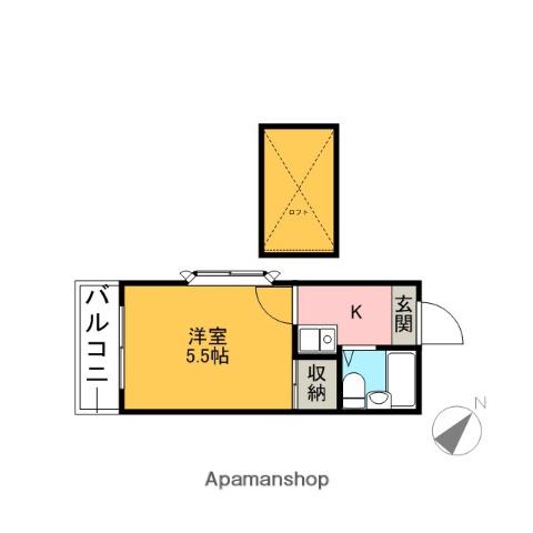 リブイン東大宮(1K/2階)の間取り写真