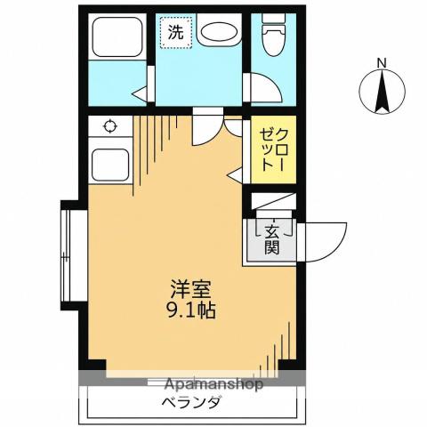 山崎ビル(ワンルーム/3階)の間取り写真