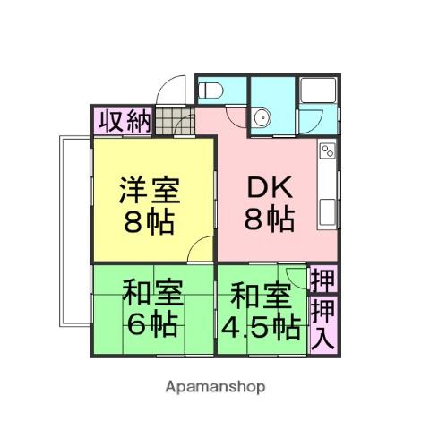 オータムA・B(3DK/2階)の間取り写真