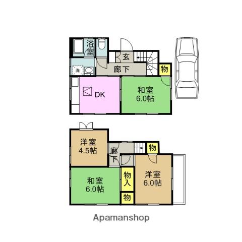 埼玉新都市交通 志久駅 徒歩6分 2階建 築38年(4DK)の間取り写真