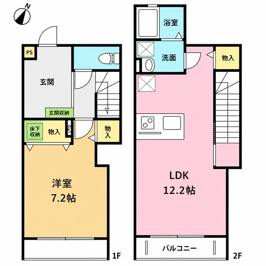 ドゥ・メゾン(1LDK)の間取り写真