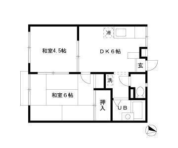 エステートピアフラワー(2DK/2階)の間取り写真