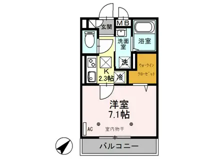 高崎線 桶川駅 徒歩8分 3階建 築7年(1K/2階)の間取り写真