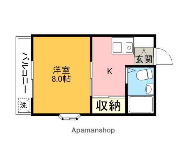 鴨川ビル(1K/2階)の間取り写真