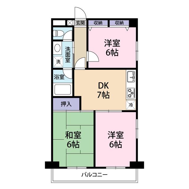 KSマンション桶川 3階階 間取り