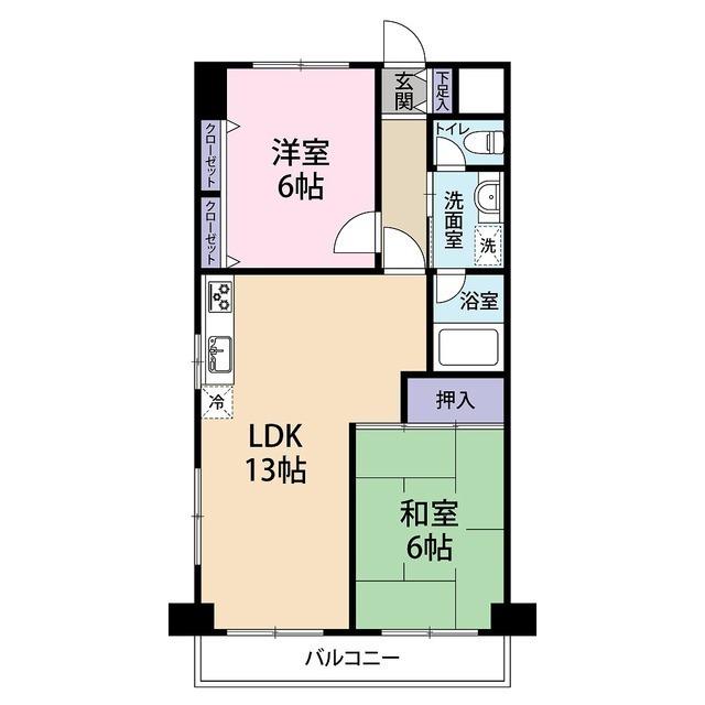 KSマンション桶川(2LDK/3階)の間取り写真